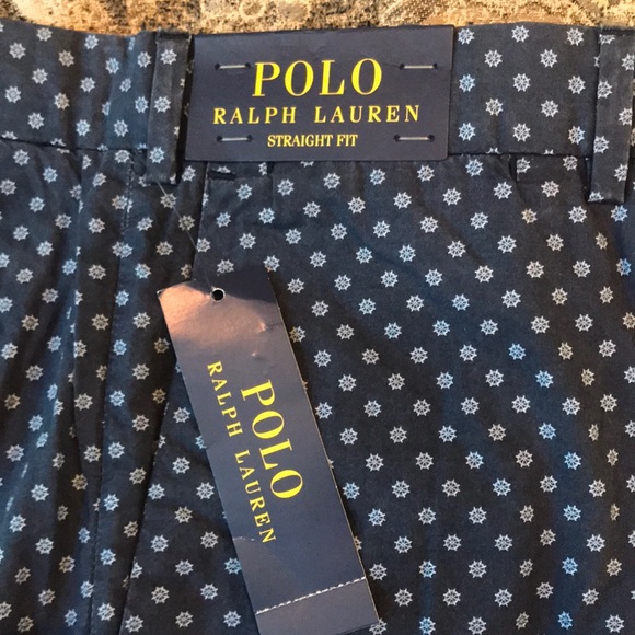 Ralph Lauren Straight Fit Blue Shorts With Pattern - Picture 2 of 3